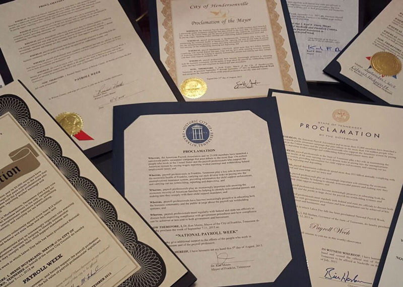 NPW Proclamation documents on desk